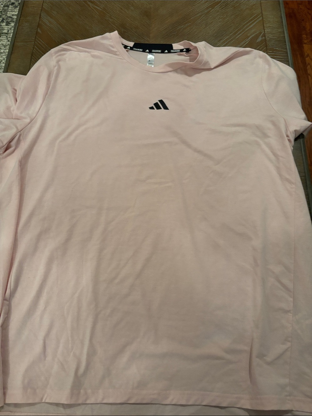 adidas Pale Pink Crewneck Tee with Black Logo